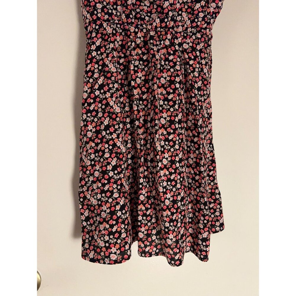 Row A Floral Multicolored/Mini dress M smock stretch back - Picture 3 of 15